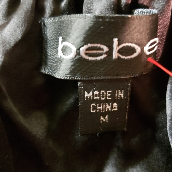 bebe Silk Black & White Printed Dress MED - Picture 4 of 4